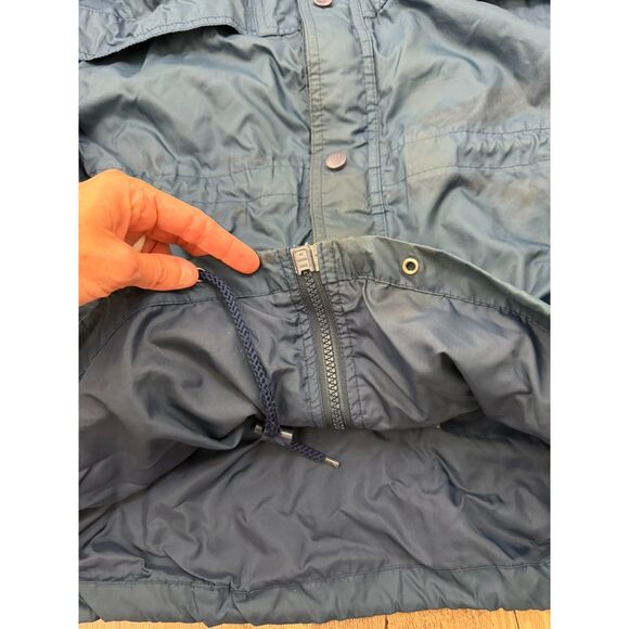Vtg Helly Hansen Packable Rain Jacket Blue Hooded Full Zip Pockets Men's M *Read - Picture 8 of 16
